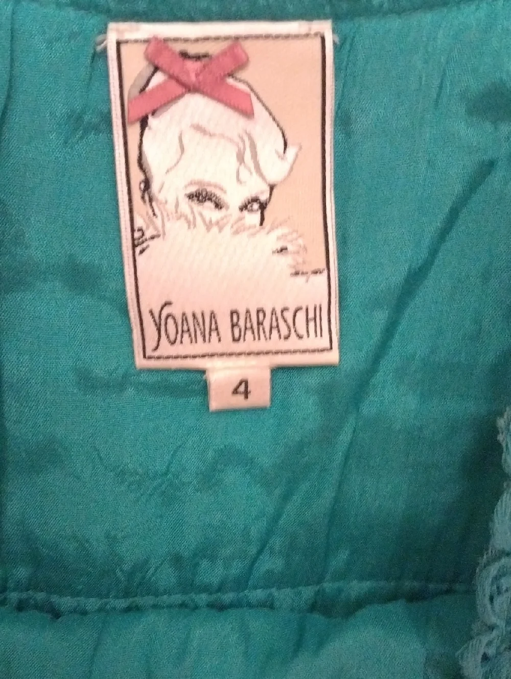 NWOT Anthropologie Yoana Baraschi Teal Lace Cap-Sleeve Mini Dress Sz 4 - Picture 3 of 4